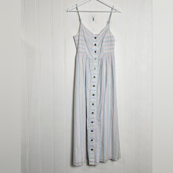 Modcloth Midi Dress Womens Size S Pastel Stripes Quite Clearly Charismatic - Picture 2 of 16
